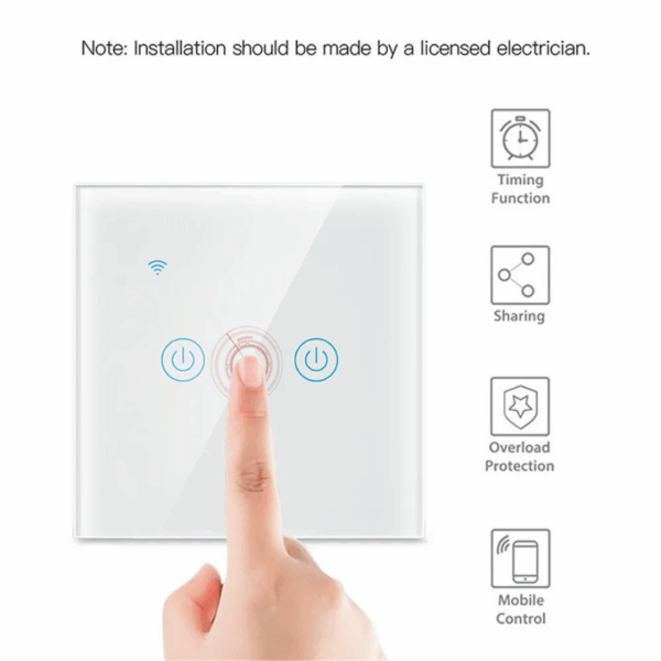 Smartomated 3 Gang Aqua Touch Smart Switch - Image 2