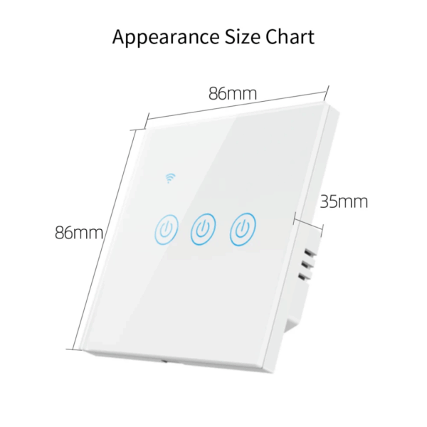 Smartomated 3 Gang Aqua Touch Smart Switch - Image 6