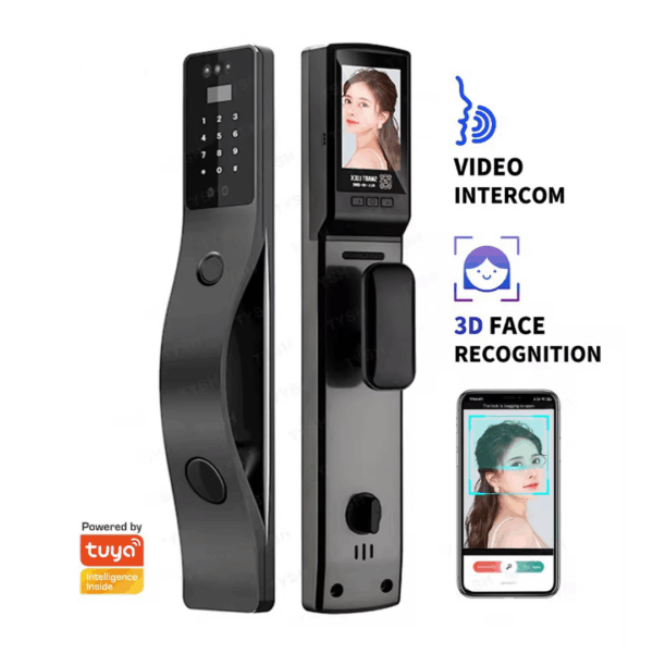 Curved Handle 3D Face Recognition Smart Lock - Image 5